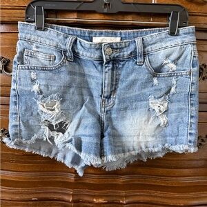 Willow Root Distressed Denim Women Shorts